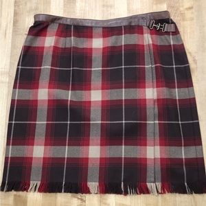 Jones New York Wool Plaid Kilt Skirt 16W